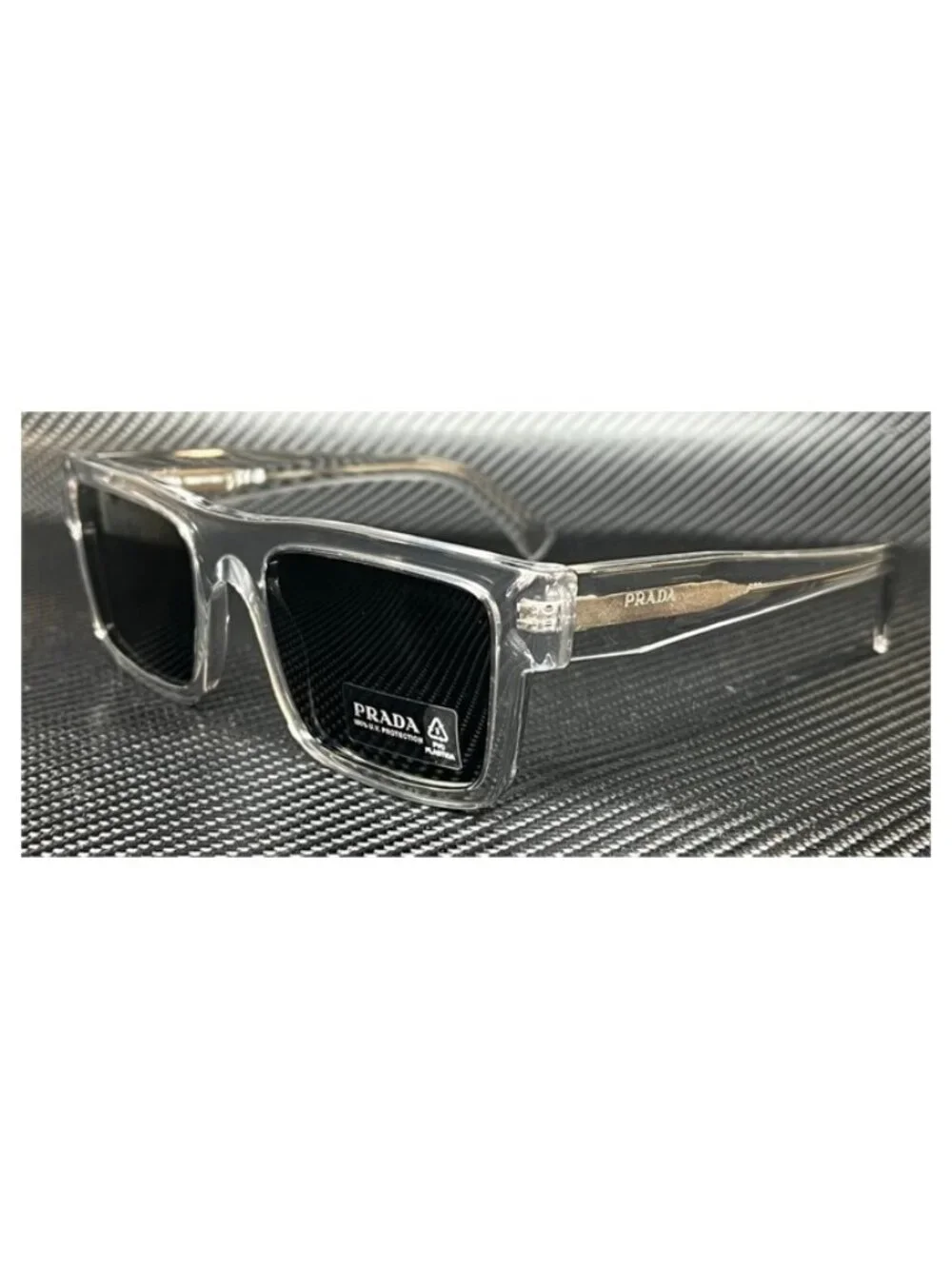 New PRADA Men Crystal Grey Sunglasses 52-21-145